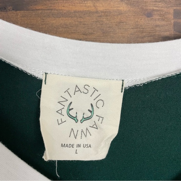 Fantastic Fawn | Contrast Ribbed Knit Colorblock Striped Cuff V-Neck Tee - Picture 5 of 5